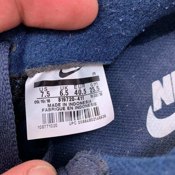 Nike Shoes Mens 7.5 Cortez 72 Basic Nylon Obsidian Navy Blue Running 819720-411 - Picture 13 of 13